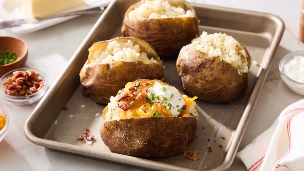 A loaded baked potato